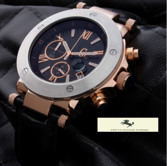 HK1300 GUESS COLLECITON KRONO DERİ KORDON ERKEK SAATİ